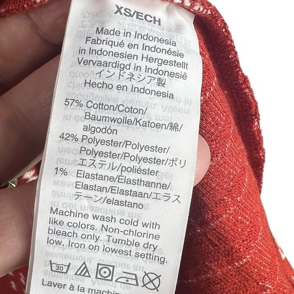 MADEWELL "Square Neck" Long Sleeve Patterned Mini Dress Bow-Tie Jacquard XS - Picture 7 of 11